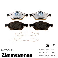 Передние тормозные колодки 245359801 Otto Zimmermann rd:z