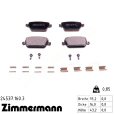 Задние тормозные колодки 245371603 Otto Zimmermann