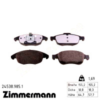 Передние тормозные колодки 245389851 Otto Zimmermann rd:z