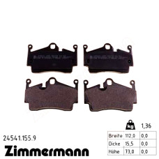 Задние тормозные колодки 245411559 Otto Zimmermann