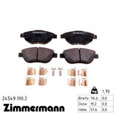 Передние тормозные колодки 245491902 Otto Zimmermann