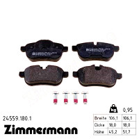 Задні гальмівні колодки 245591801 Otto Zimmermann
