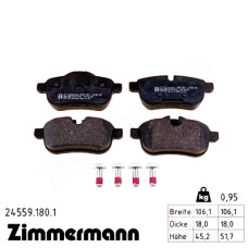 Задние тормозные колодки 245591801 Otto Zimmermann