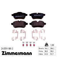 24559.180.2 Zimmermann Задние тормозные колодки на BMW Z4 Roadster (E89) с двигателем sDrive 35 i