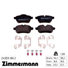 Задние тормозные колодки 245591802 Otto Zimmermann