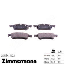 Задние тормозные колодки 245741501 Otto Zimmermann