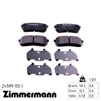 24599.155.1 Zimmermann Задние тормозные колодки на HYUNDAI H-1 Kasten (A1) с двигателем 2.5 CRDi