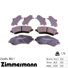 Передние тормозные колодки 246041801 Otto Zimmermann