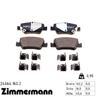 24664.160.2 Zimmermann Задние тормозные колодки на TOYOTA AURIS (_E15_) с двигателем 1.8 Hybrid (ZWE150_)