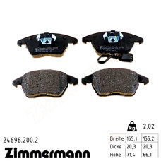 Передние тормозные колодки 246962002 Otto Zimmermann