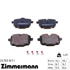 Задние тормозные колодки 247031671 Otto Zimmermann