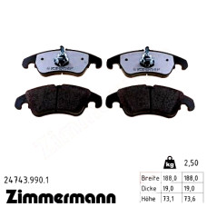 Передние тормозные колодки 247439901 Otto Zimmermann rd:z