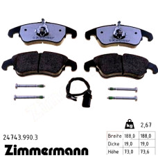 Передние тормозные колодки 247439903 Otto Zimmermann