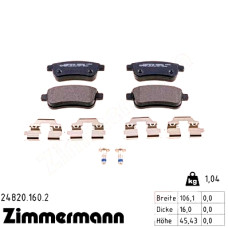 Задние тормозные колодки 248201602 Otto Zimmermann