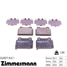 Задние тормозные колодки 248271401 Otto Zimmermann