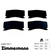 Задні гальмівні колодки 248511551 Otto Zimmermann