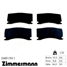 Задние тормозные колодки 248511551 Otto Zimmermann