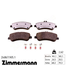 Передние тормозные колодки 248679051 Otto Zimmermann rd:z