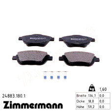 Передние тормозные колодки 248831801 Otto Zimmermann