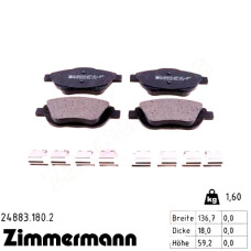 Передние тормозные колодки 248831802 Otto Zimmermann