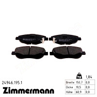Передние тормозные колодки 249461951 Otto Zimmermann