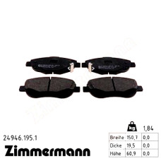 Передние тормозные колодки 249461951 Otto Zimmermann