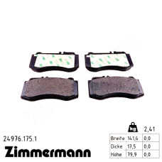 Передние тормозные колодки 249761751 Otto Zimmermann