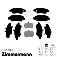 Передние тормозные колодки 249791652 Otto Zimmermann