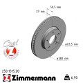 Передній гальмівний диск 282x27 Zimmermann CoatZ