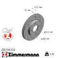 Спортивний передній гальмівний диск з перфорацією 258x22 Zimmermann Sport Z
