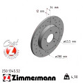 Спортивний задній гальмівний диск з перфорацією 280x12 Zimmermann Sport Z