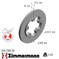 Задний тормозной диск 308x16 250138120 Otto Zimmermann CoatZ