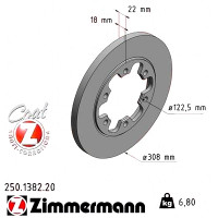 Задний тормозной диск 308x18 250138220 Otto Zimmermann CoatZ