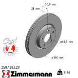 Передний тормозной диск 300x28 250138320 Otto Zimmermann CoatZ