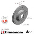 Спортивний передній гальмівний диск з перфорацією 352x32 Zimmermann Sport Z