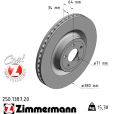 Передний тормозной диск 380x34 250138720 Otto Zimmermann CoatZ