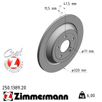 250.1389.20 Zimmermann Задний тормозной диск 318x11,5 на FORD MUSTANG Convertible с двигателем 5.0 V8