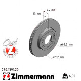 Передний тормозной диск 262x23 250139120 Otto Zimmermann CoatZ