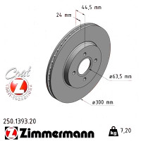 Передний тормозной диск 300x24 250139320 Otto Zimmermann CoatZ