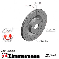 Спортивный передний тормозной диск с перфорацией 350x25 250139552 Otto Zimmermann Sport Z