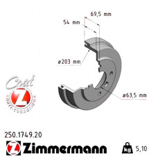 Задній гальмівний барабан 250174920 Otto Zimmermann CoatZ