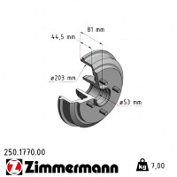 250.1770.00 Zimmermann Задний тормозной барабан 243x203 на FORD FUSION (JU_) с двигателем 1.6