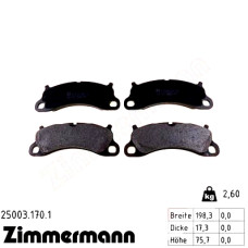 Передние тормозные колодки 250031701 Otto Zimmermann