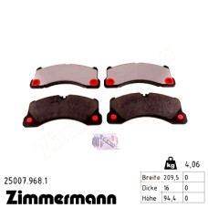 Передние тормозные колодки 250079681 Otto Zimmermann rd:z