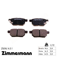 Задні гальмівні колодки 250161431 Otto Zimmermann