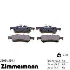 Задние тормозные колодки 250541501 Otto Zimmermann