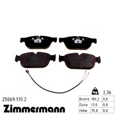 Передние тормозные колодки 250691702 Otto Zimmermann