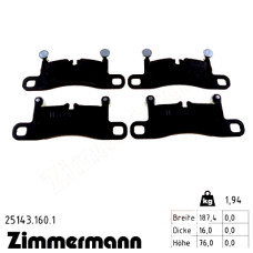 Задние тормозные колодки 251431601 Otto Zimmermann