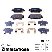25153.155.2 Zimmermann Задние тормозные колодки на HYUNDAI EQUUS / CENTENNIAL с двигателем 5.0 GDi