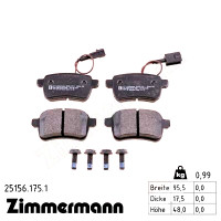 25156.175.1 Zimmermann Задние тормозные колодки на ALFA ROMEO GIULIETTA (940_) с двигателем 1.8 TBi (940FXC1A)